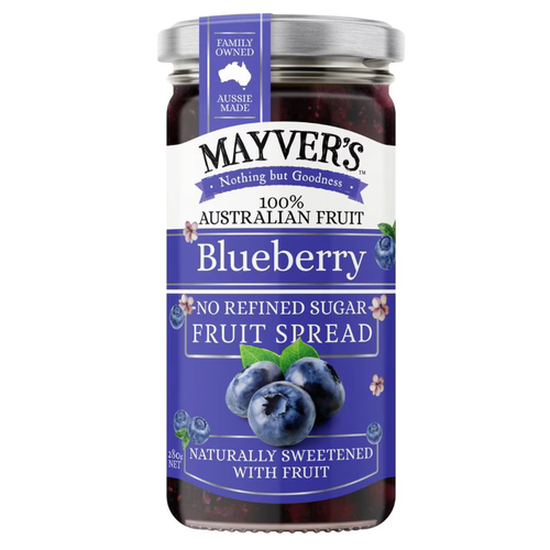 澳洲代购直邮Mayvers 土澳制造天然水果树莓草莓蓝莓杏子果酱280g
