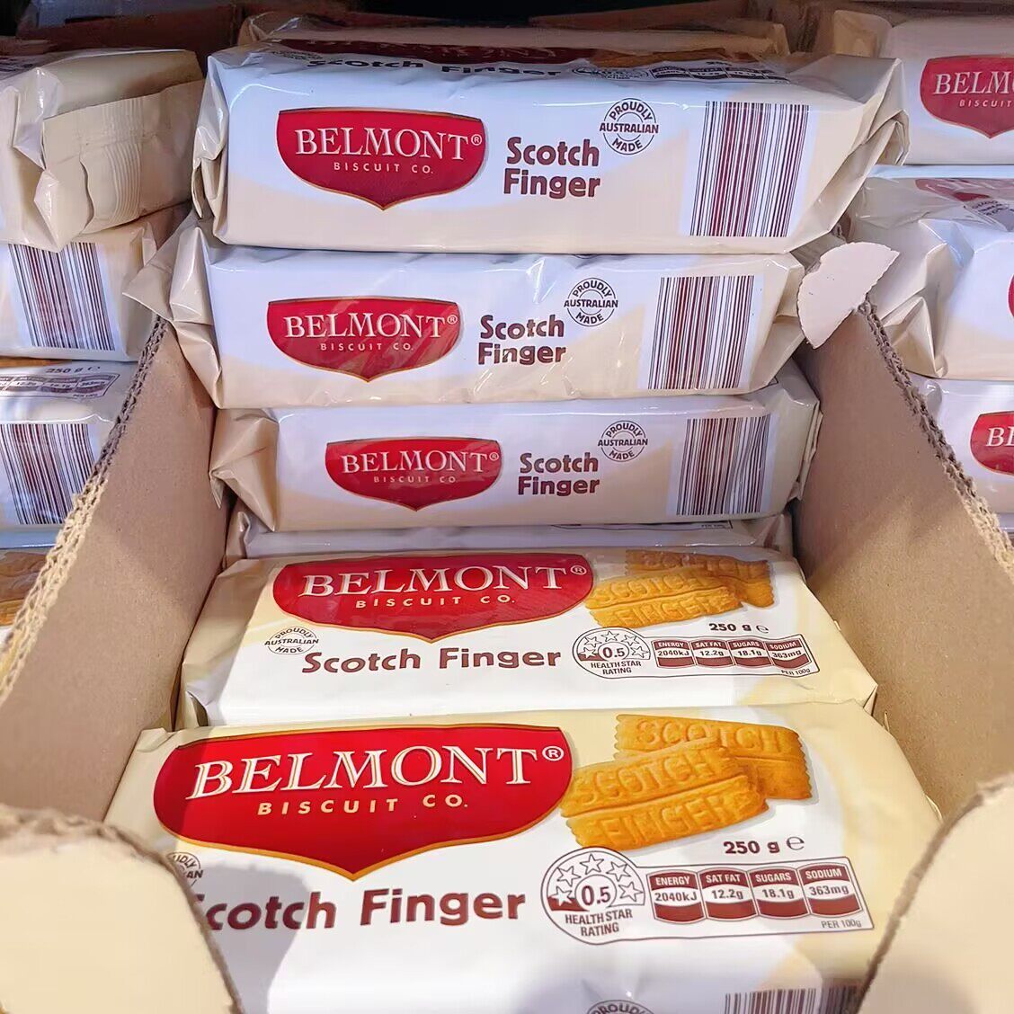 澳洲代购直邮 belmont 牛奶系列薄脆饼干苏格兰手指饼干 250g