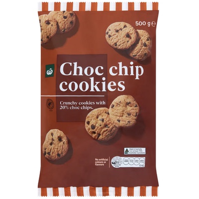 澳洲代购直邮 woolworths超市自营 巧克力豆曲奇饼干 500g 超值装