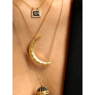 比利时MYA BAY幸运大月亮吊坠项链精致简约百搭叠戴高级感锁骨链