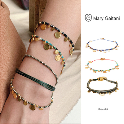MaryGaitani锤痕手链金币天然石