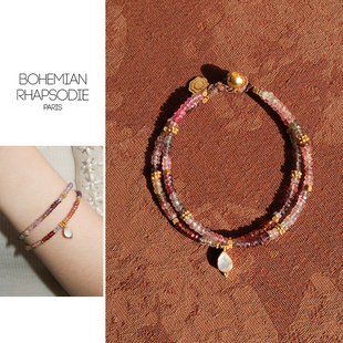 法国Bohemian Rhapsodie尖晶石Reva手链拉长石吊坠半宝石双层手饰