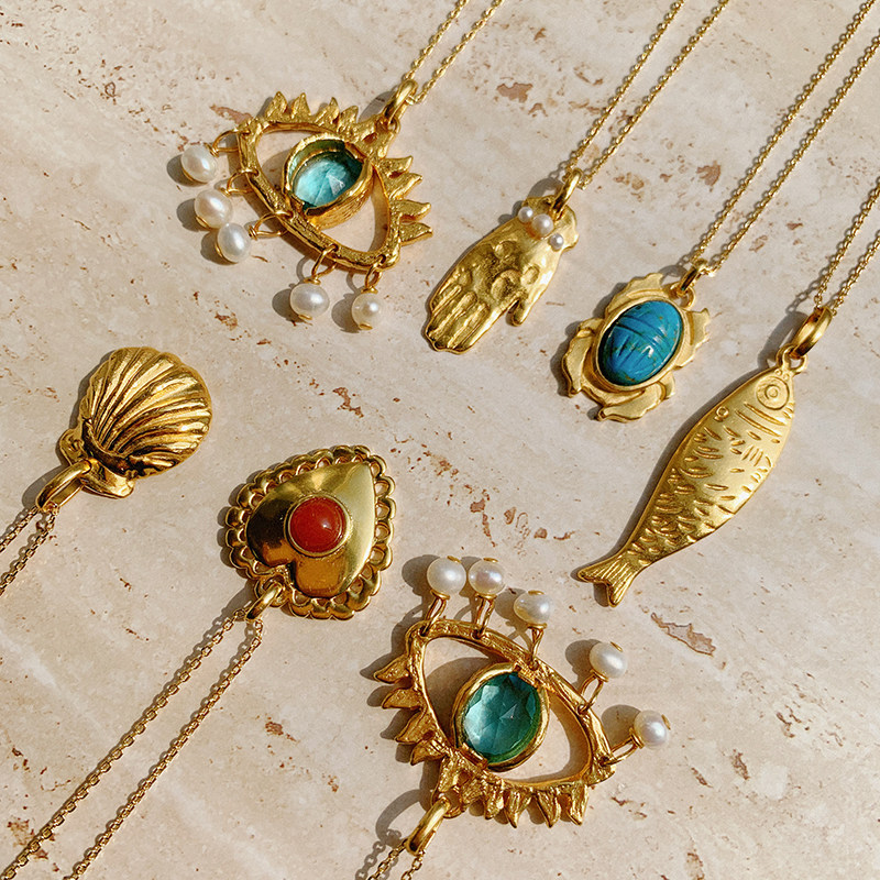 Alhaja复古吊坠精致高级感锁骨链