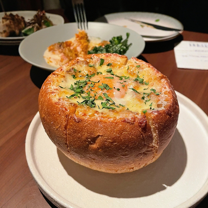 定制湯碗面包法式魔球泰餐韓式料理西餐面包盅蛤蜊濃湯半成品商用