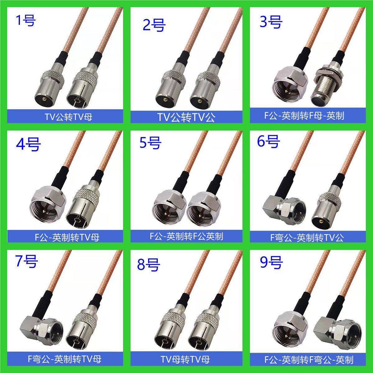 有限电视信号线F公母头英制数字高清线机顶盒有线信号线TV公1母头