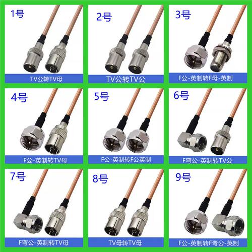 有限电视信号线F公母头英制数字高清线机顶盒有线信号线TV公1母头