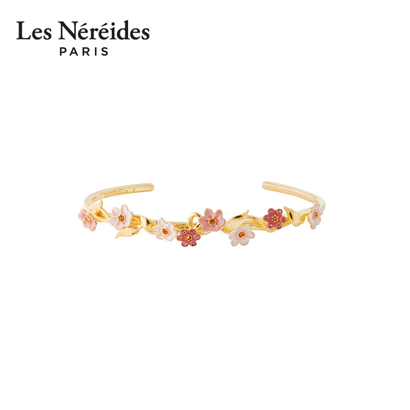 Les Nereides粉黛茉莉系列 粉色茉莉花 手镯 气质百搭高级感