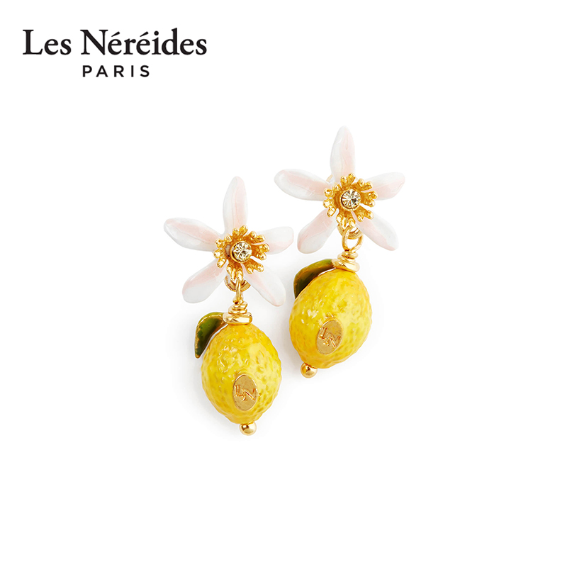 Les Nereides柠檬和花朵耳夹耳钉 无耳洞ins轻奢设计感 送闺蜜 饰品/流行首饰/时尚饰品新 耳环 原图主图