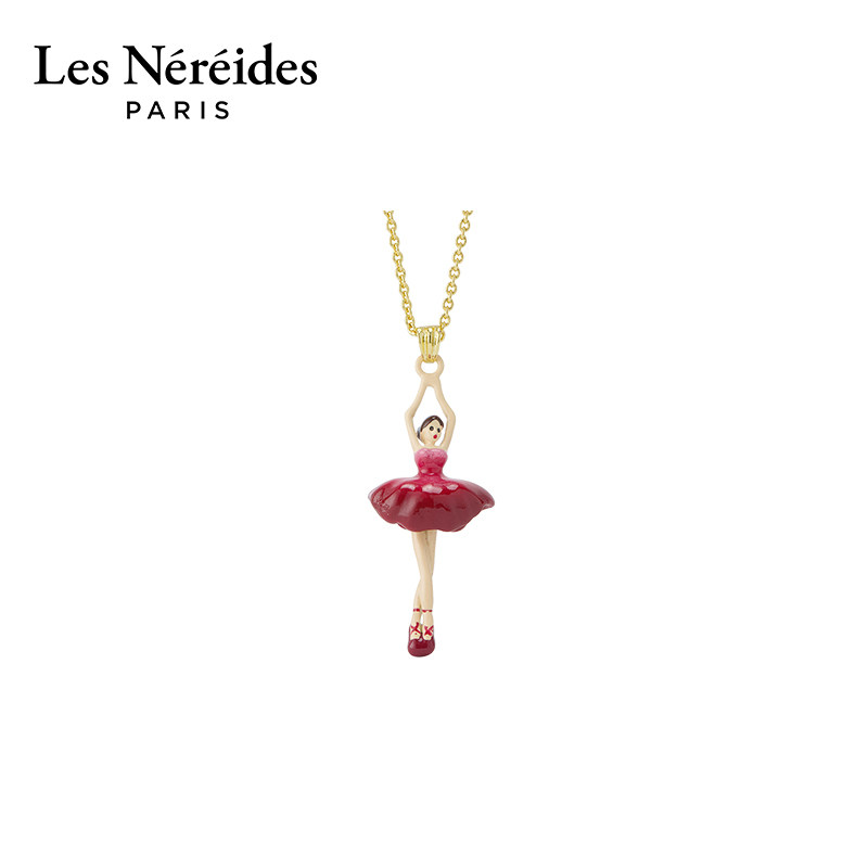 Les Nereides芭蕾女孩经典系列 红色铁线莲 项链