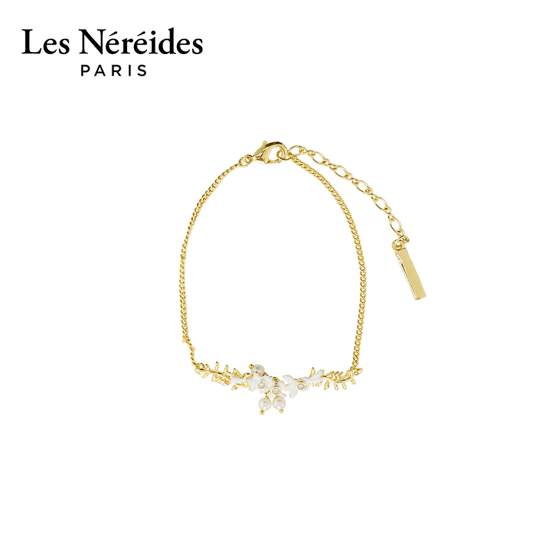 Les Nereides鎏金自然系列 金月桂与白紫藤 手链