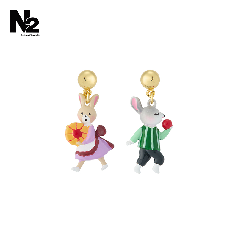 N2 by Les Nereides糖果屋系列 兔子与老鼠 耳钉