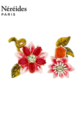 Les Nereides伊甸乐园系列 不对称西番莲花 耳钉