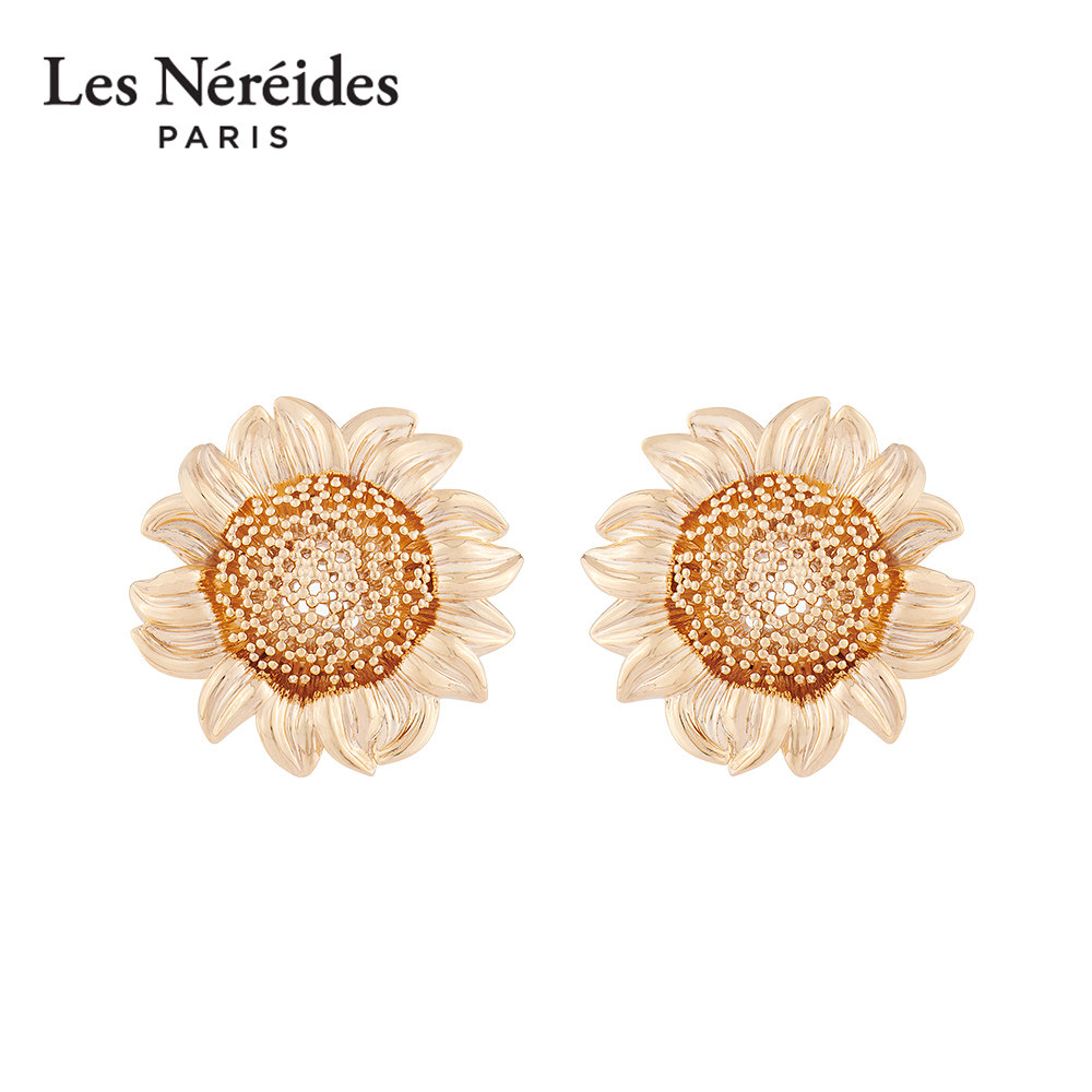 Les Nereides太阳花蜜系列向日葵夹式耳环耳钉耳夹