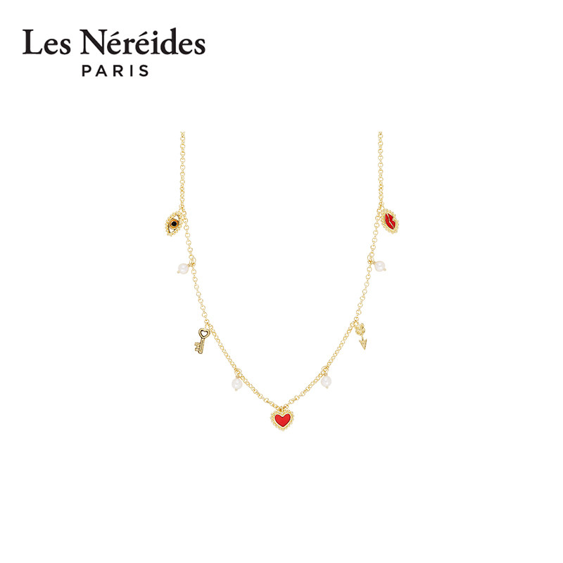 les nereides阿尔卡那系列 红色爱心 组合图案项链 时尚生日礼物