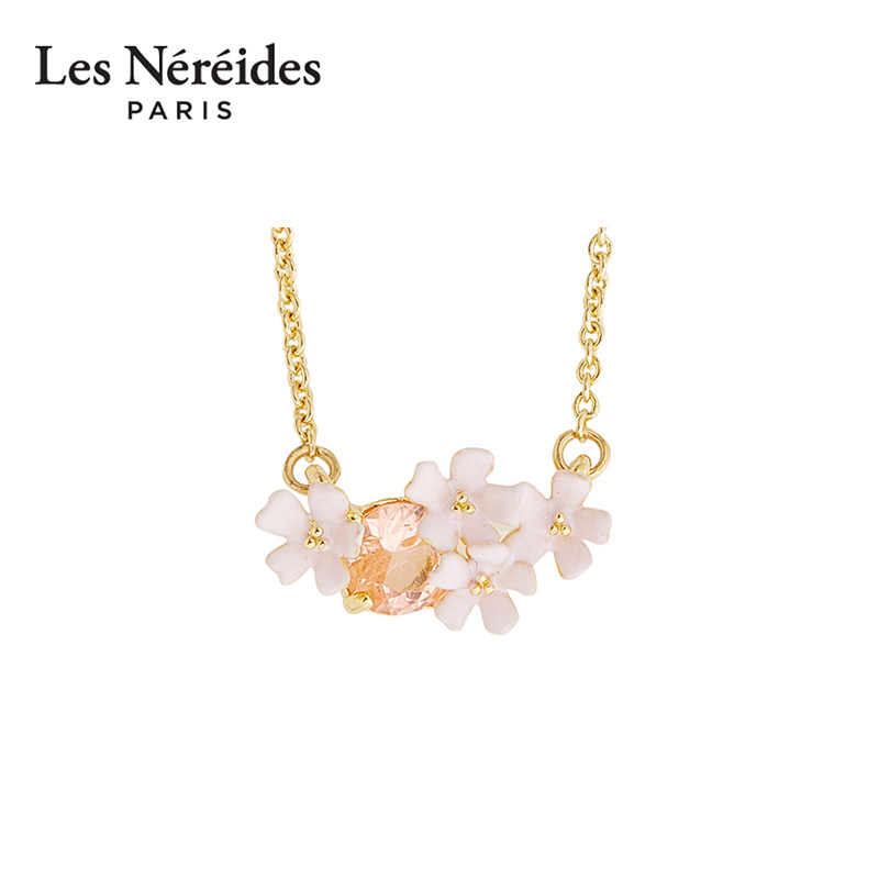 Les Nereides莫里索印象系列 粉色花束与星钻 项链