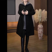 宽松外套连帽时尚 简约中长款 连衣裙显瘦 melis新款 日系george