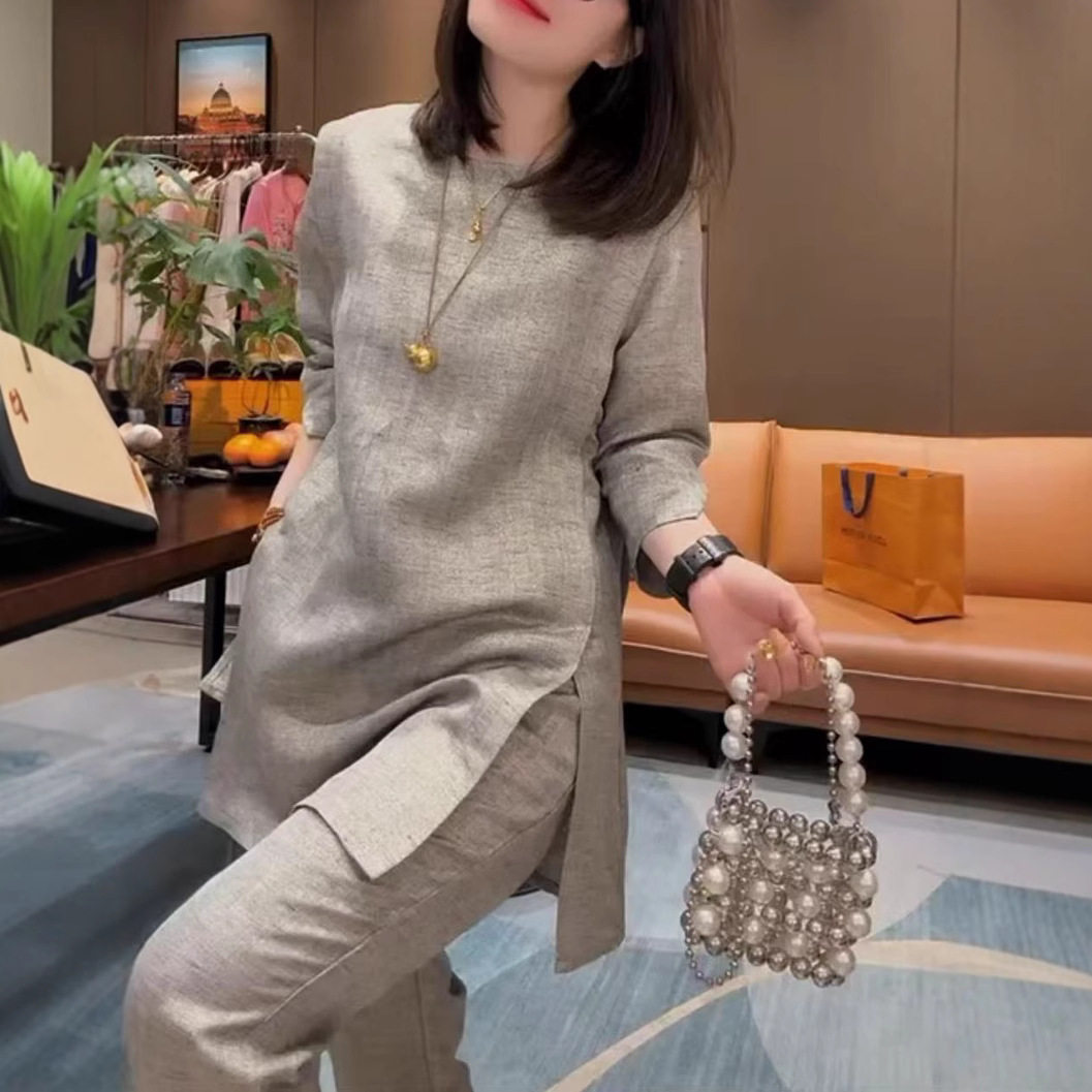 日系george melis春夏新款欧货时尚套装高级感上衣小脚裤显瘦