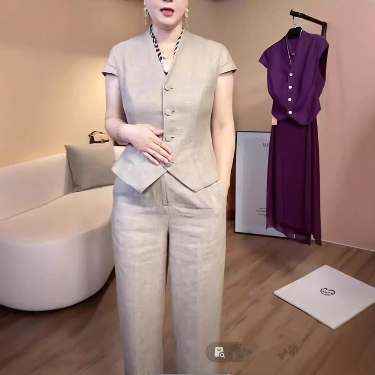 日系george melis夏季新款高级感干练通勤套装时尚显瘦两件套