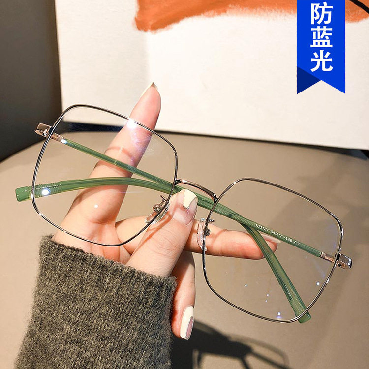 日系george melis金属大框平光镜新款可配近视眼镜潮素颜眼睛框