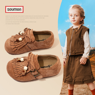 女童公主鞋2025秋季新款英伦风儿童皮鞋女孩勃肯鞋中大童单鞋