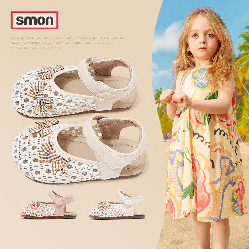 书萌女童镂空玛丽珍鞋子2026夏季新款平底包头凉鞋软底舒适公主鞋