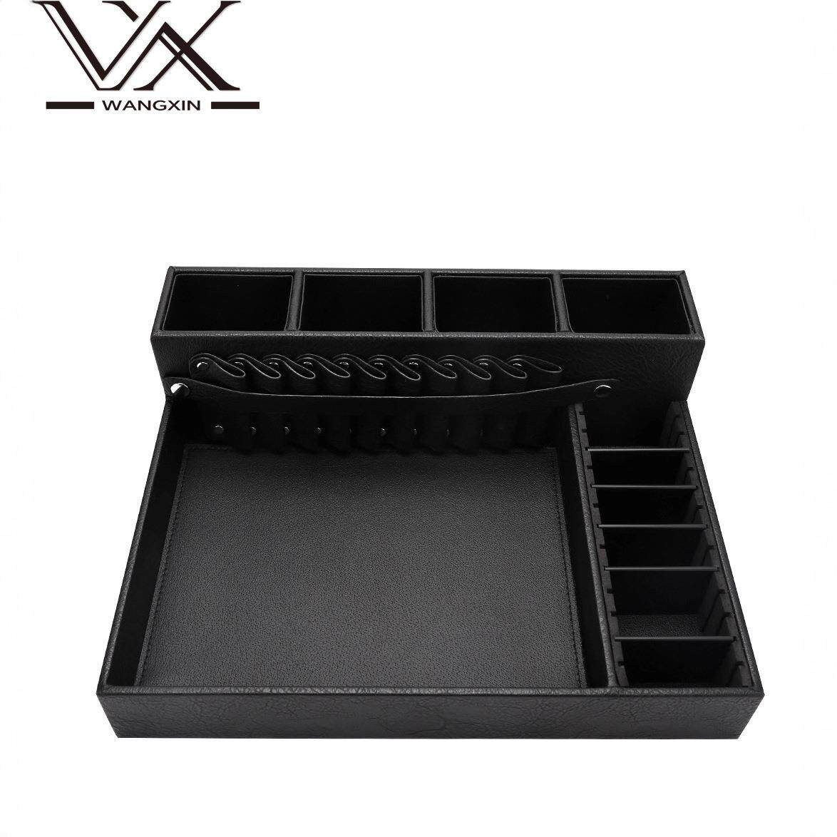 美发工具收纳盒电推剪木托盘展示架剪刀梳插座发廊收纳工具摆放盘