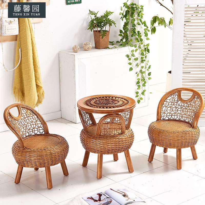 厂家藤制中式家具 竹藤休闲藤编桌椅 南瓜三件套  藤木家具,住宅家具,阳台椅,淘宝优惠券,粉丝福利购,淘宝优惠卷