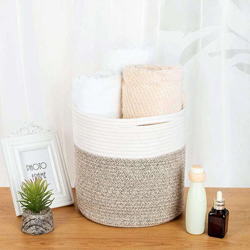 棉绳植物篮现代编织储物篮盆栽花盆套收纳篮装饰花盆带手柄,收纳整理,收纳筐,淘宝优惠券,粉丝福利购,淘宝优惠卷