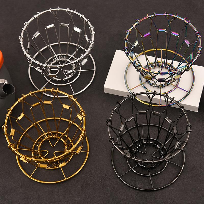 304不锈钢咖啡架咖啡过滤器手冲咖啡滴漏架北欧户外折叠便携滤杯