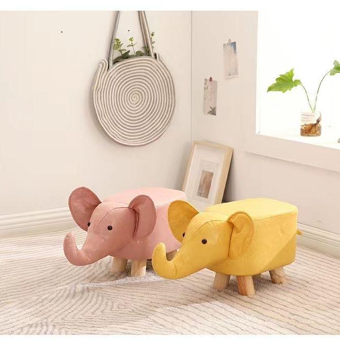 家用大象换鞋凳创意卡通动物凳客厅实木矮凳卧室坐凳儿童小凳子