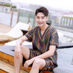 2026新款条纹男女汗蒸服浴服桑拿浴衣足疗洗浴服温泉客人服