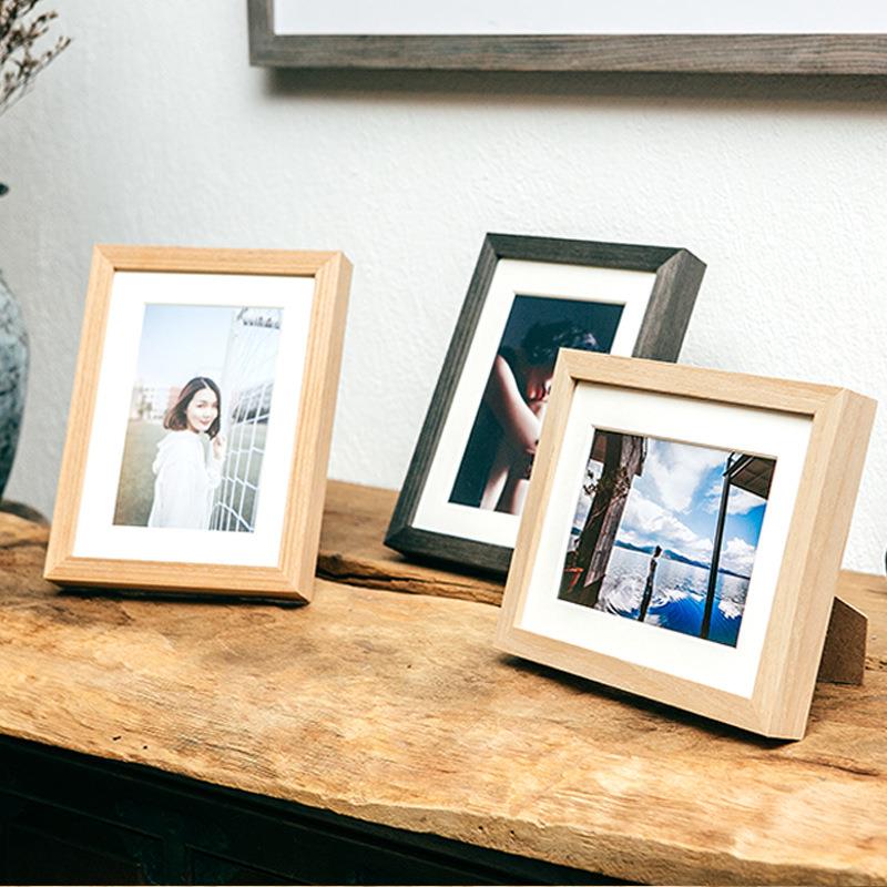 实木相框摆台洗照片5 6 7 8 10 12寸a4像框架摆件个性创意胡桃