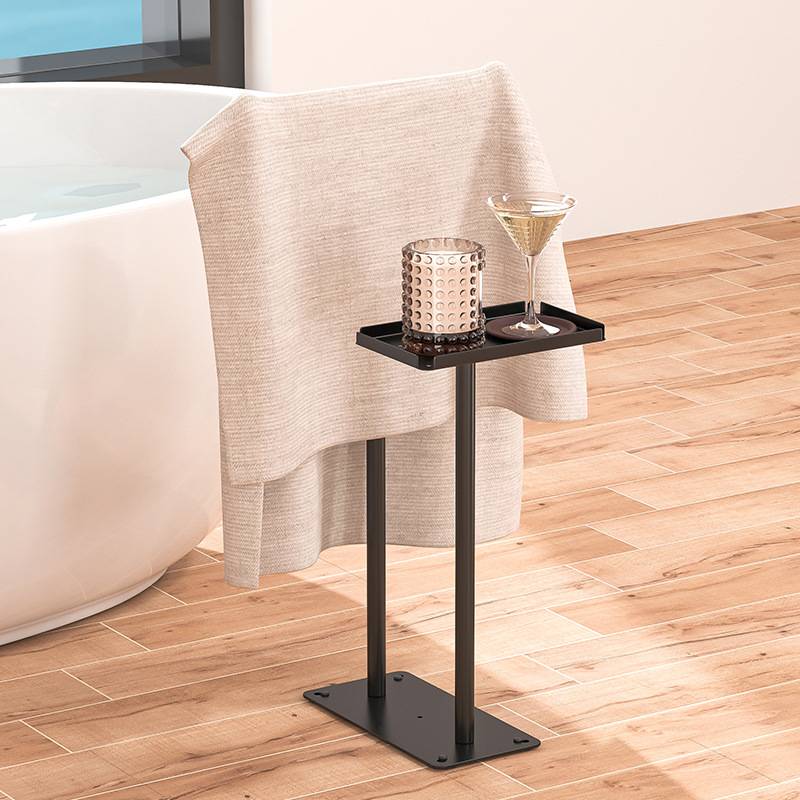跨境不锈钢毛巾架站立式落地可移动置物架双杆免打孔浴巾收纳架子