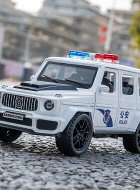 （盒装）仿真1比32巴博思G800越野2开门合金汽车警车模型玩具