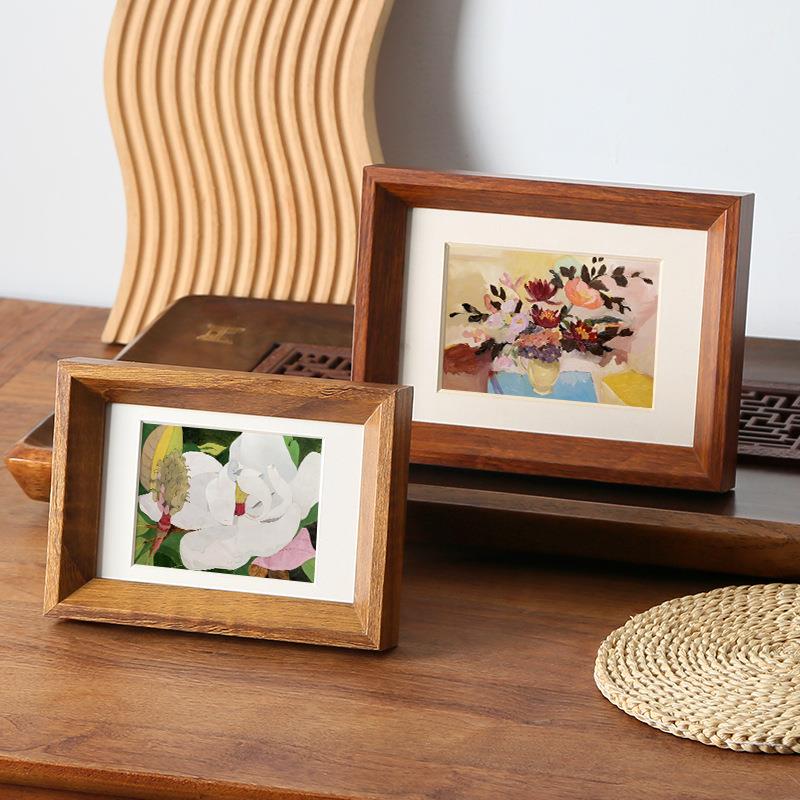 实木相框摆台简约相册框架摆件6寸8寸10七相片儿童照片画框A4