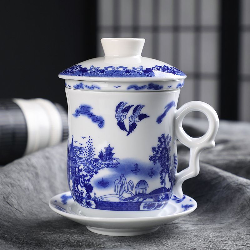 办公室马克杯带盖个人水杯实用陶瓷茶杯礼品可定logo广告杯
