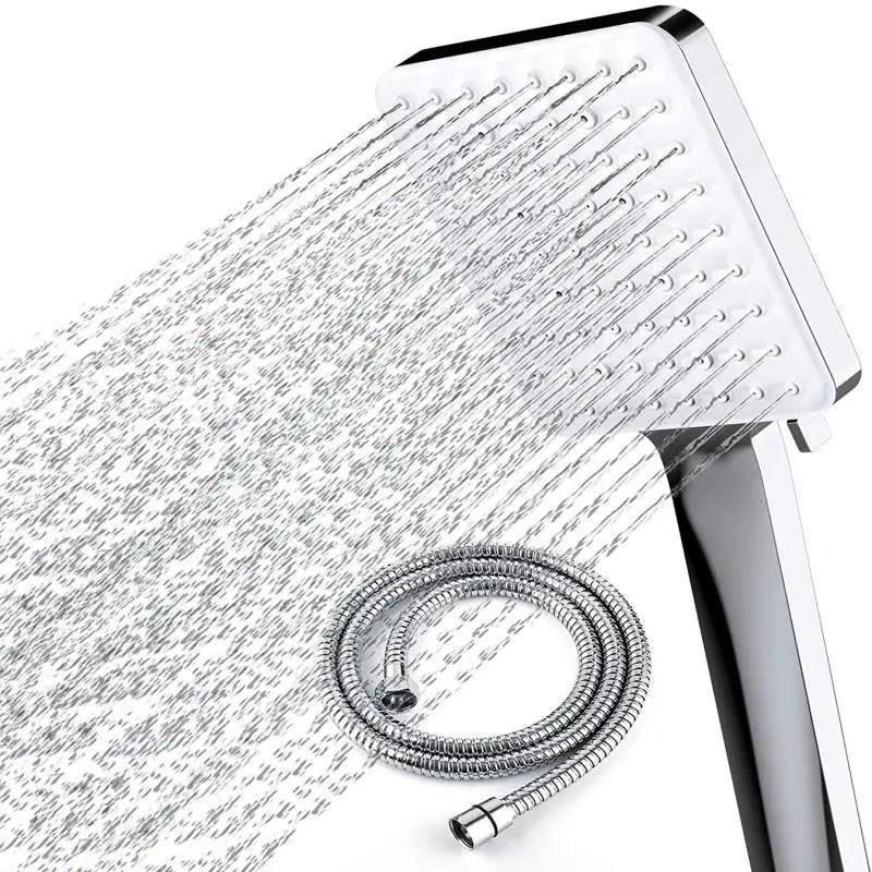 跨境手持花洒方形6功能换挡拨片增压欧美淋浴喷头莲蓬头 花洒套装