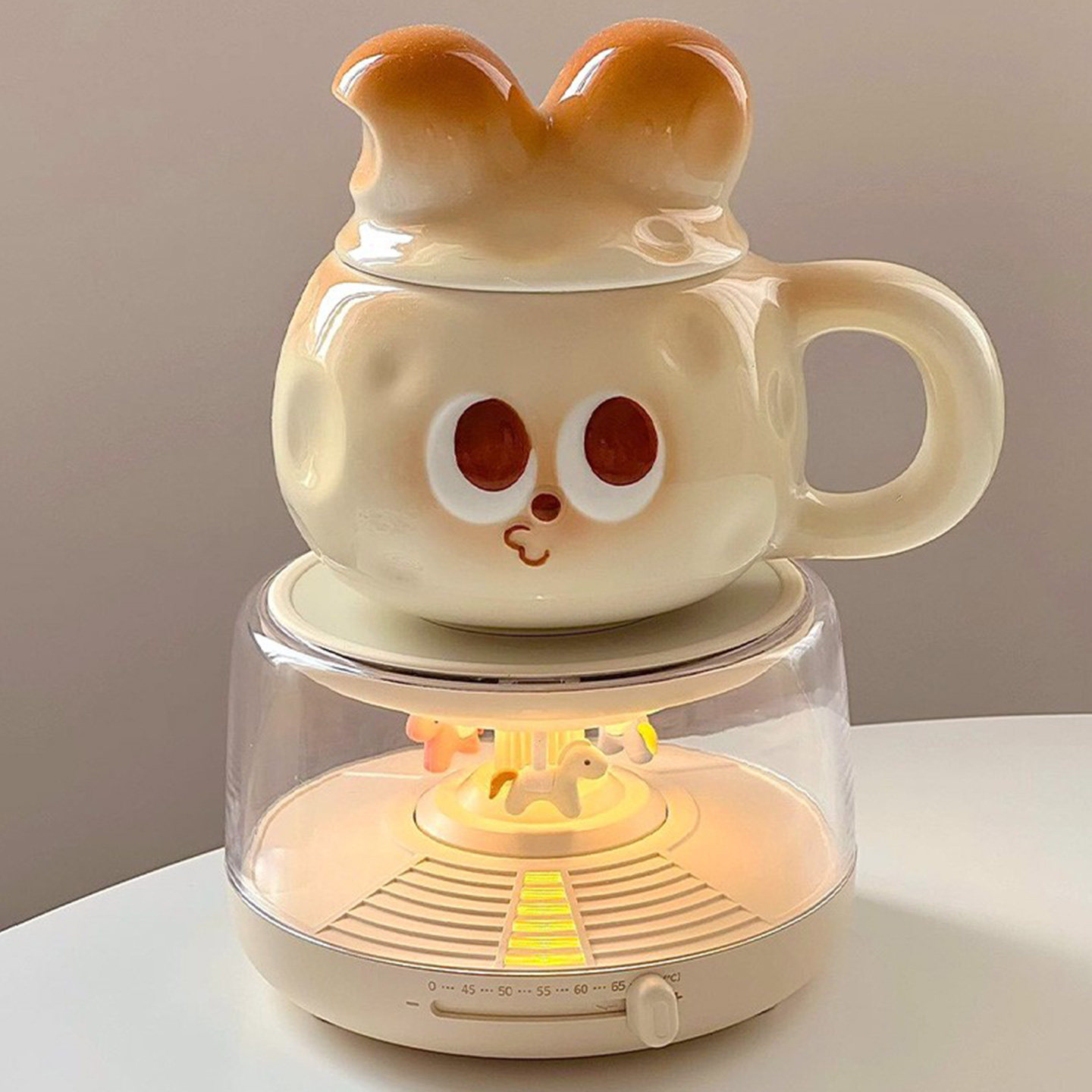 向物旋转木马加热杯垫可调温恒温保温热牛奶神器办公室usb自动智能水杯子底座55度咖啡暖暖生日礼物冬天冬季