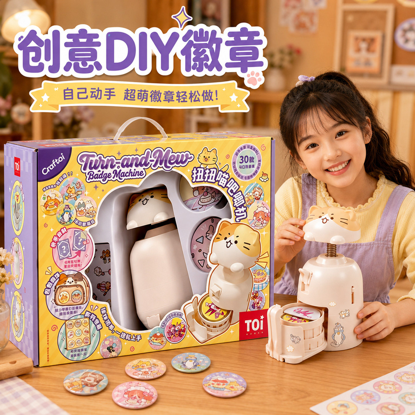 儿童玩具女孩吧唧徽章制作机女童图片