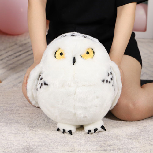 博物文创雪鸮猫头鹰公仔抱枕娃娃