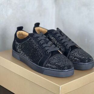 新款欧洲男鞋水钻时尚爆款红底潮流个性板鞋休闲cl红底鞋夜店钻石