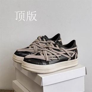 低帮厚底男女板鞋运动休闲鞋木乃伊板鞋时尚经典倒三角五芒星绑带