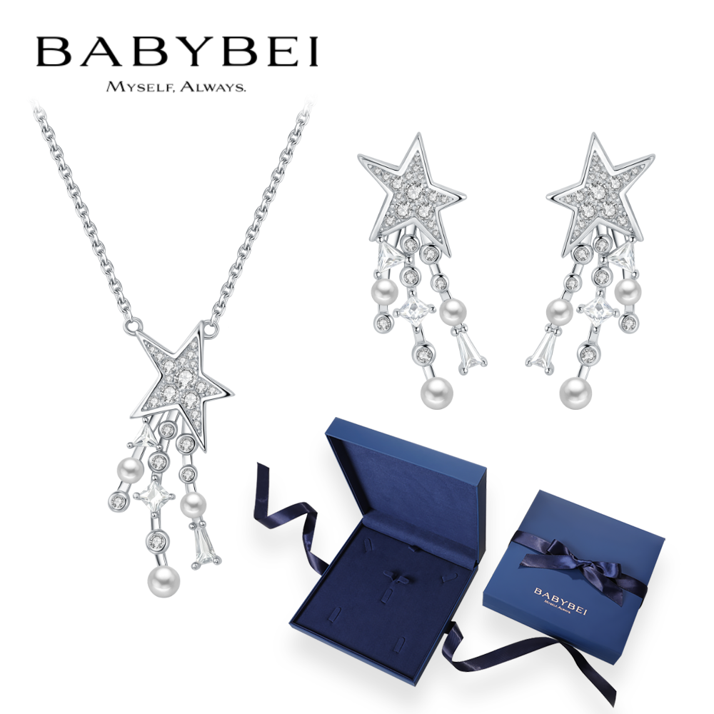 BABYBEI初贝流星套装项链耳钉