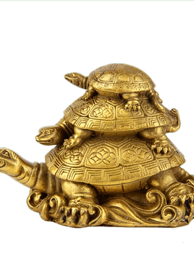 卓好 三代铜龙龟摆件 铜三代龟摆件 铜龙龟摆件