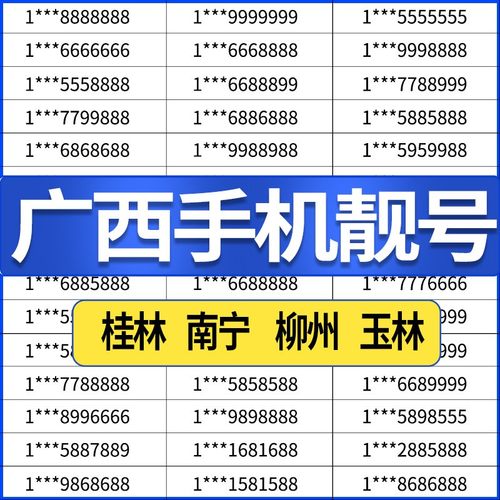 广西南宁柳州玉林钦州桂林梧州北海贺州电信号码电话卡手机靓号