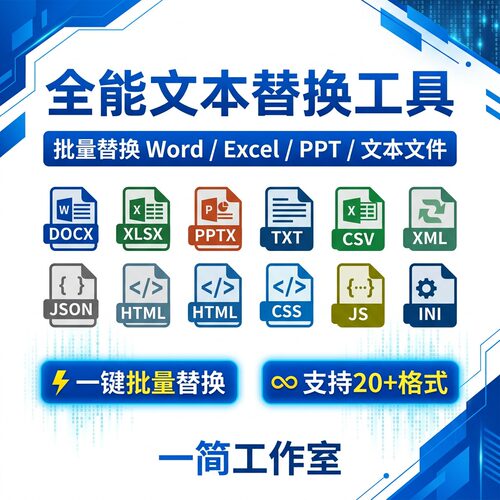 批量替换 Word/Excel/PPT/文本文字软件修改docx docm  xlsx内容