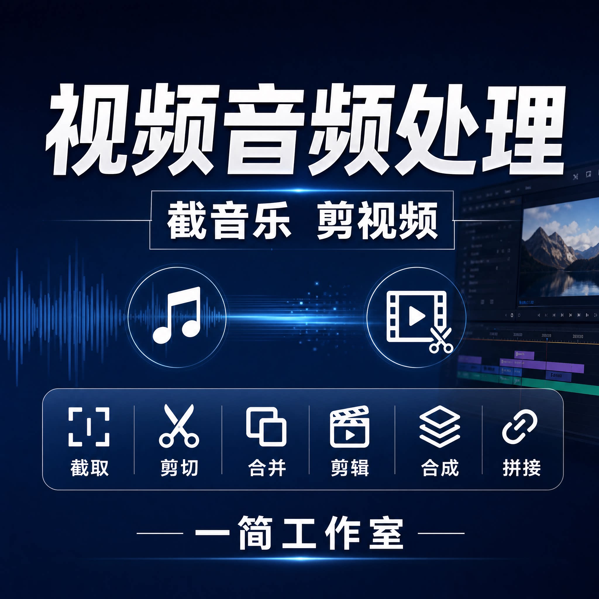 视频音频截取合并剪切拼接剪辑合设计素材/源文件