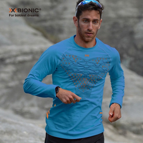 xbionic 倍能舒跑男士长袖上衣 舒适路跑训练透气健身控温衣