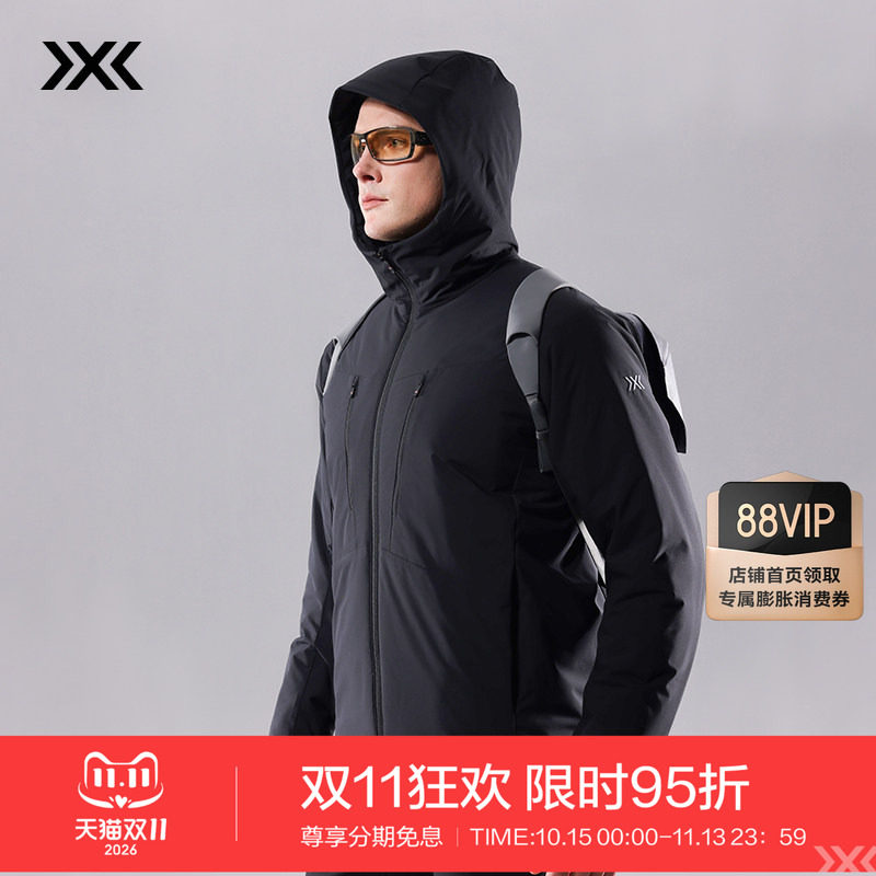 X-BIONIC 城市商务连帽120g棉服男 秋冬防风拒水轻量保暖商务通勤