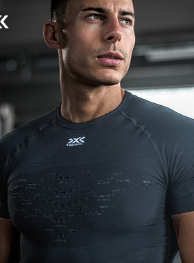 X-BIONIC 激能4.0男士圆领短袖上衣 跑步运动健身紧身压缩衣